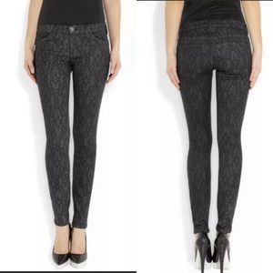 Current/Elliott The Ankle Skinny Lace Print Jeans